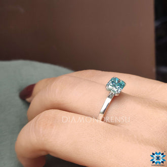 Classic moissanite radiant cut crafted for elegance.
