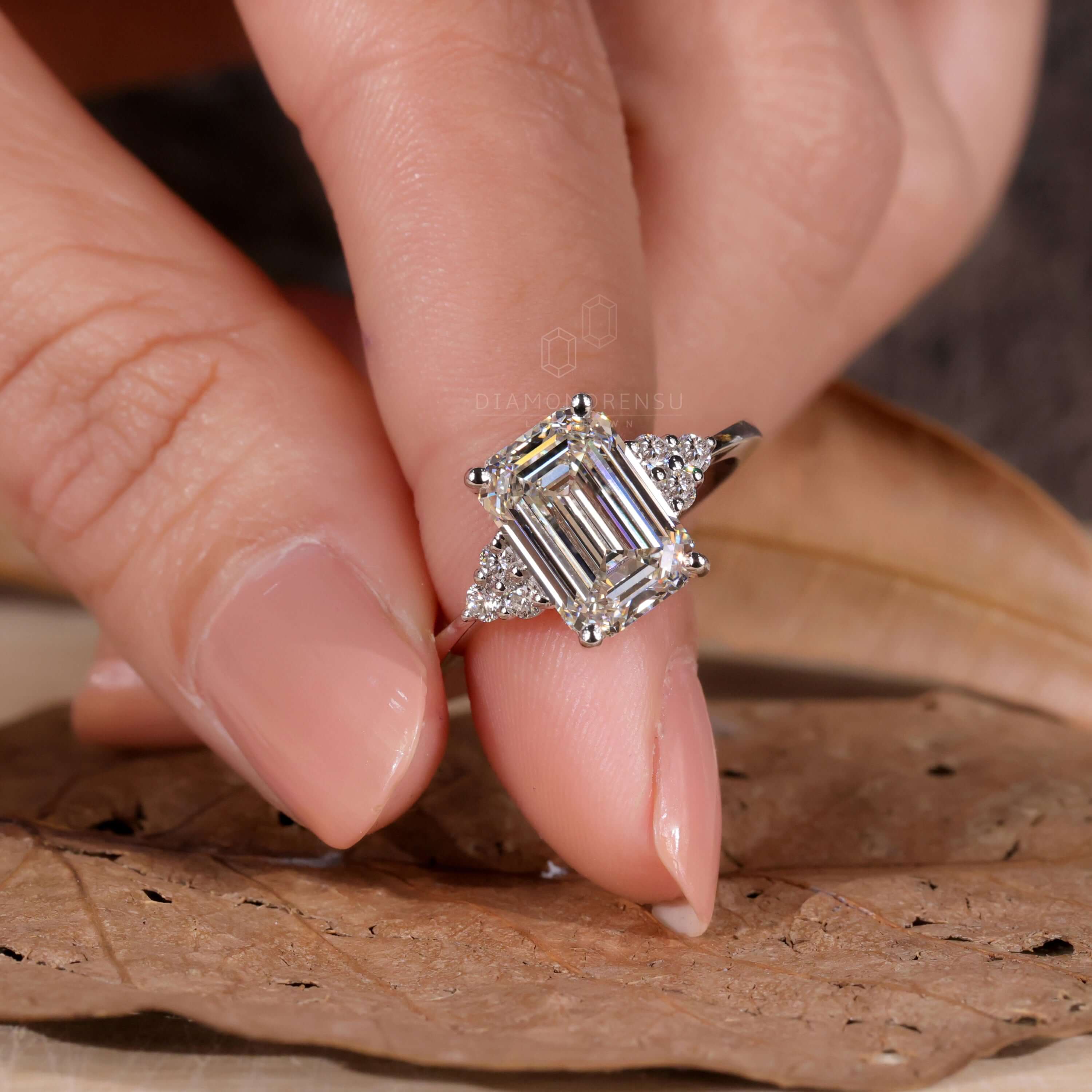 3 Carat Emerald Cut Engagement Rings