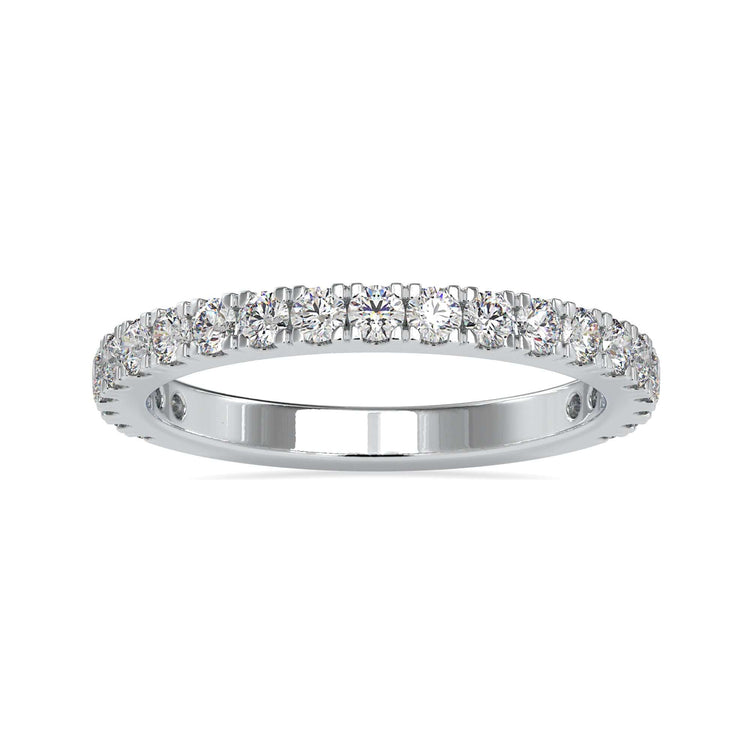 Brilliant cut diamond pave band crafted from gold for a luxurious look.
