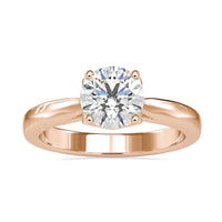 Hidden heart engagement ring with round solitaire diamond.