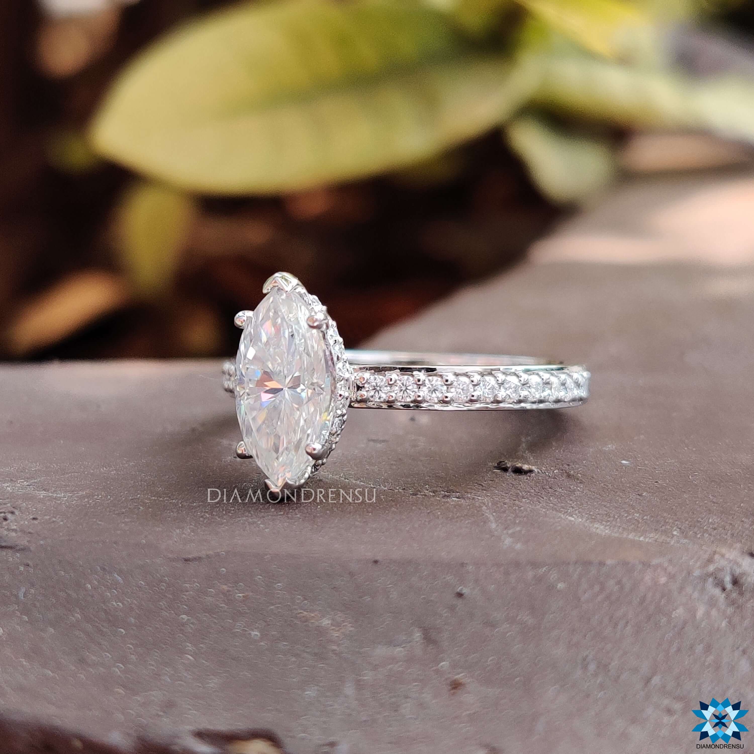 Timeless Beauty of Colorless Round Cut Moissanite Halo Wedding