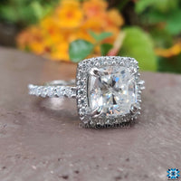 cushion cut moissanite ring - diamondrensu