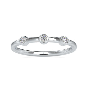 Bezel wedding band featuring a round diamond eternity band in gold
