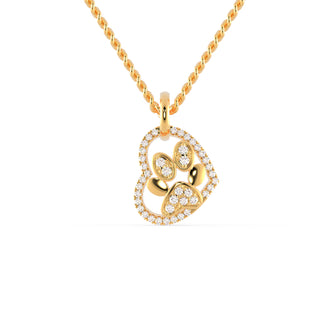 Heart shaped diamond pendant with a stunning Lab Grown Diamond, perfect for special occasions.
