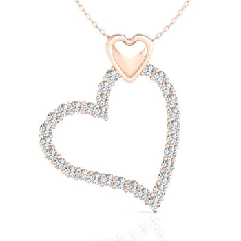 Heart shaped diamond pendant crafted in gold, featuring a meaningful heart shape pendant design.
