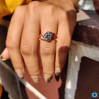 Elegant round moissanite engagement ring, designed for lasting brilliance.
