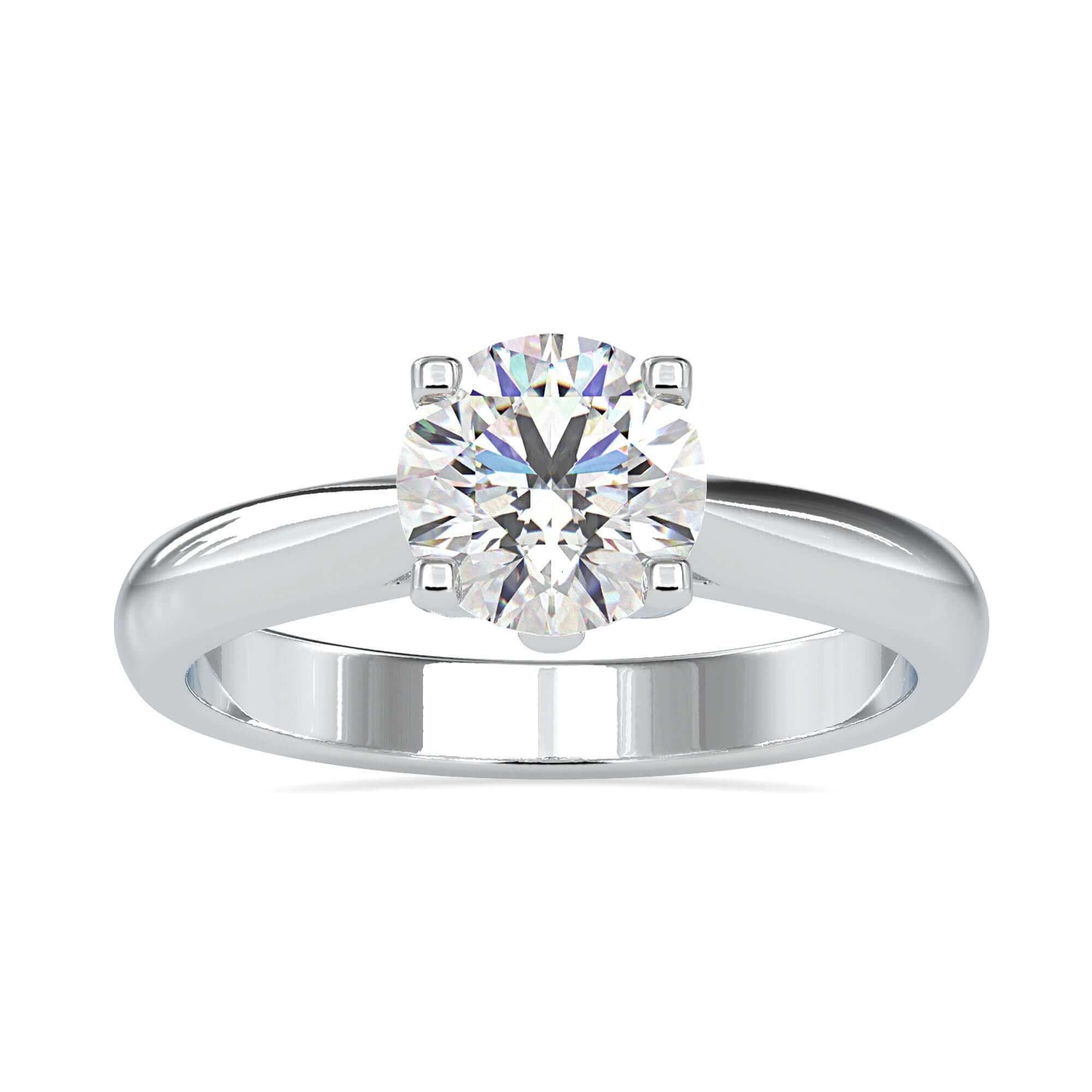 1.19 CT Round Cut Four Prongs Simple Solitaire Moissanite Wedding Ring