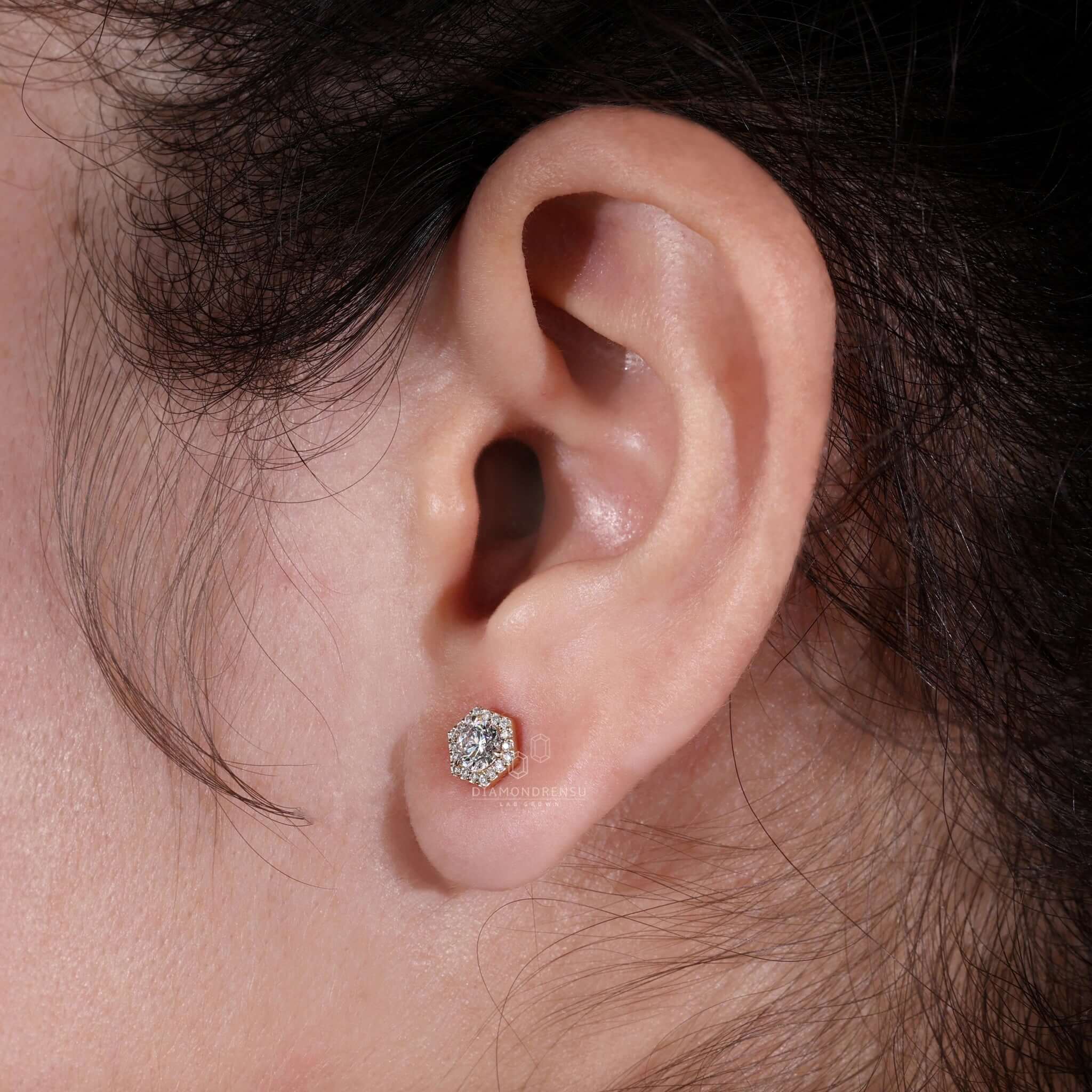 lab created diamond wedding earrings
