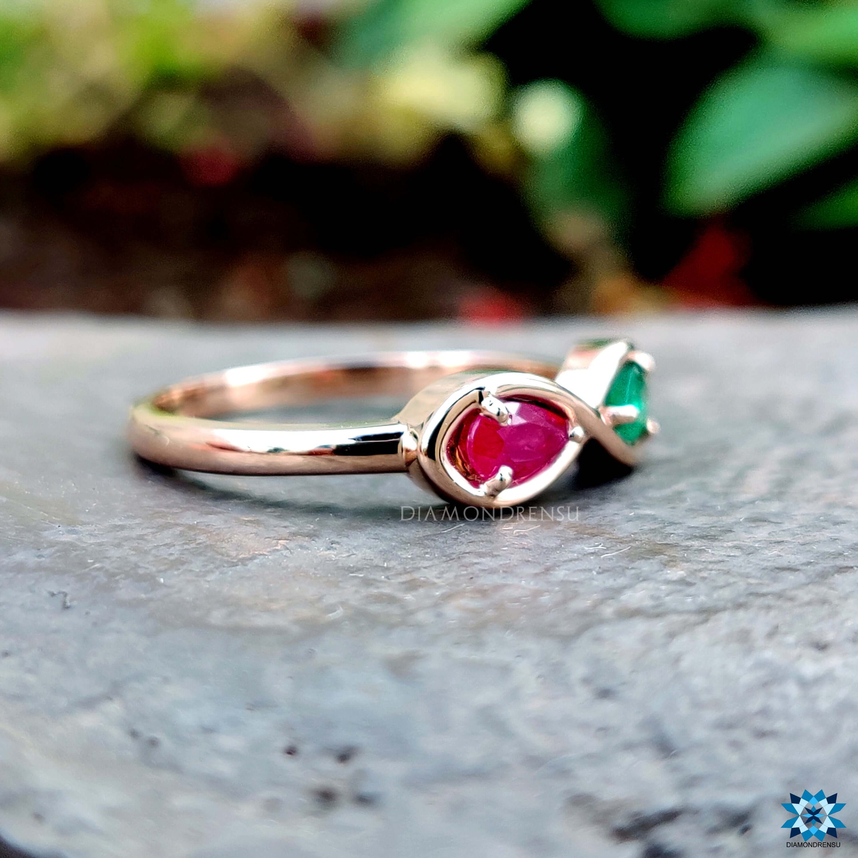 Pear Shape Ruby Gemstone Sterling Silver Ring, Manik Ring - Shraddha Shree  Gems
