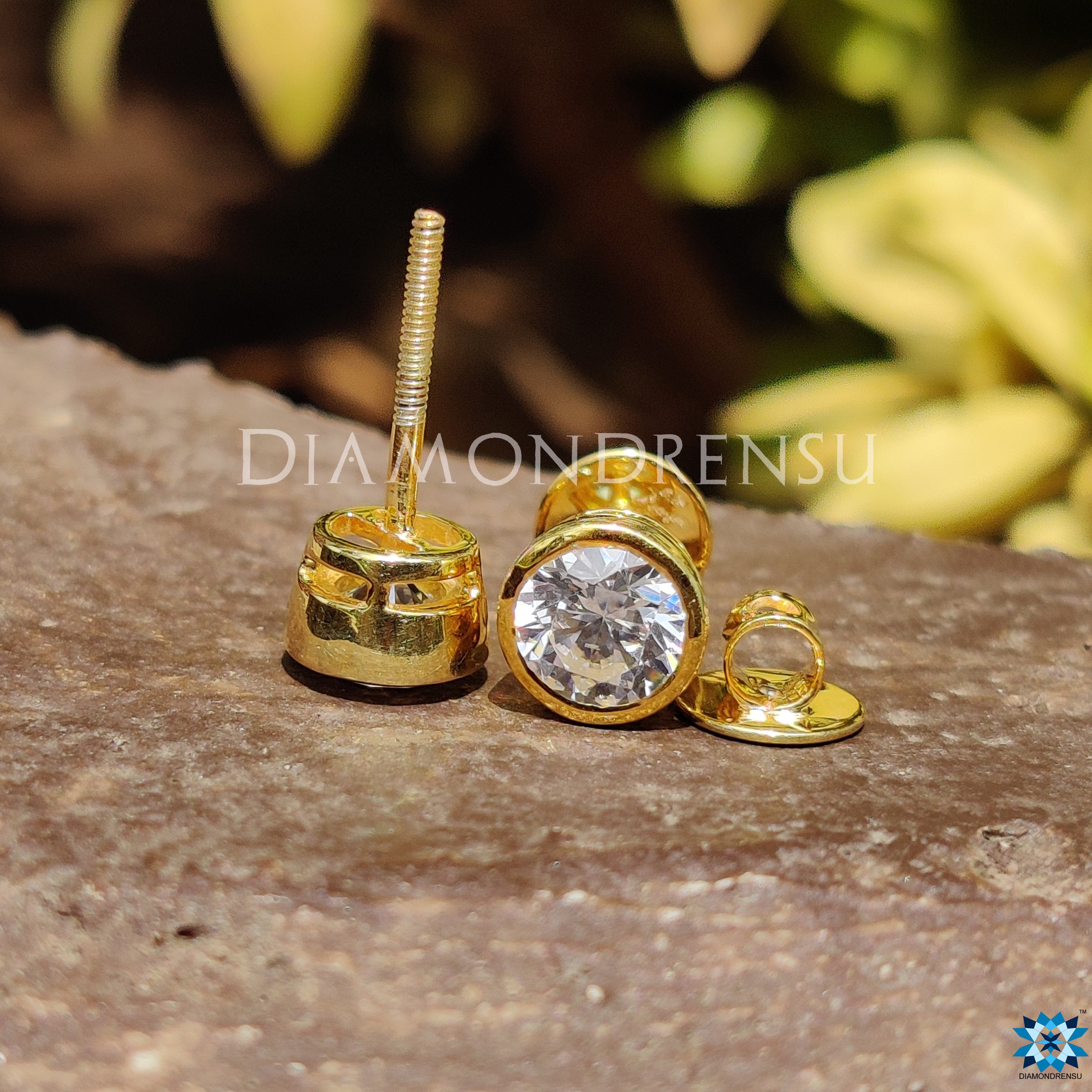 1ct 4ct Moissanite Diamond Stud Earrings Screw Back In SOLID   idusemiduedutr
