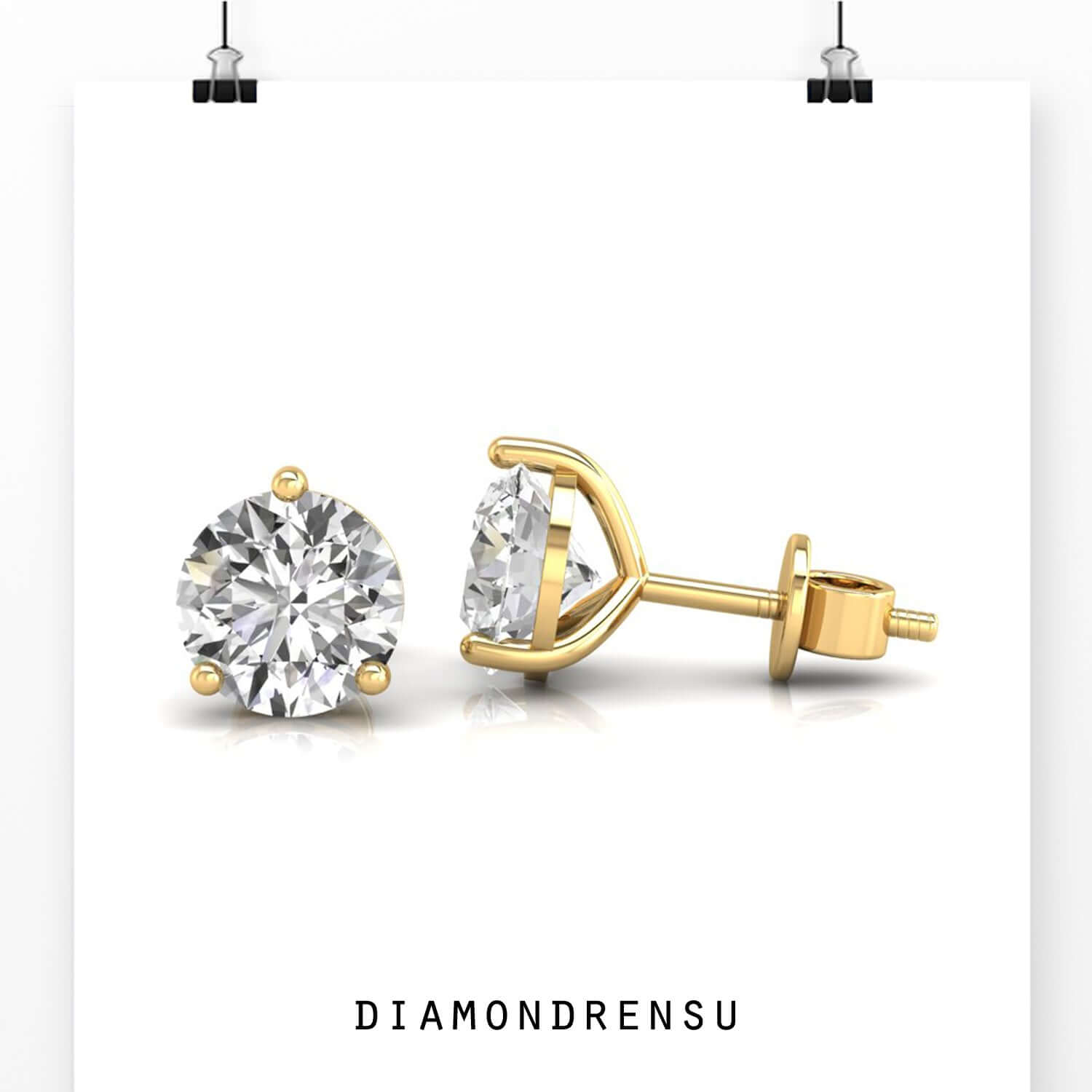 yellow gold wedding earrings - diamondrensu