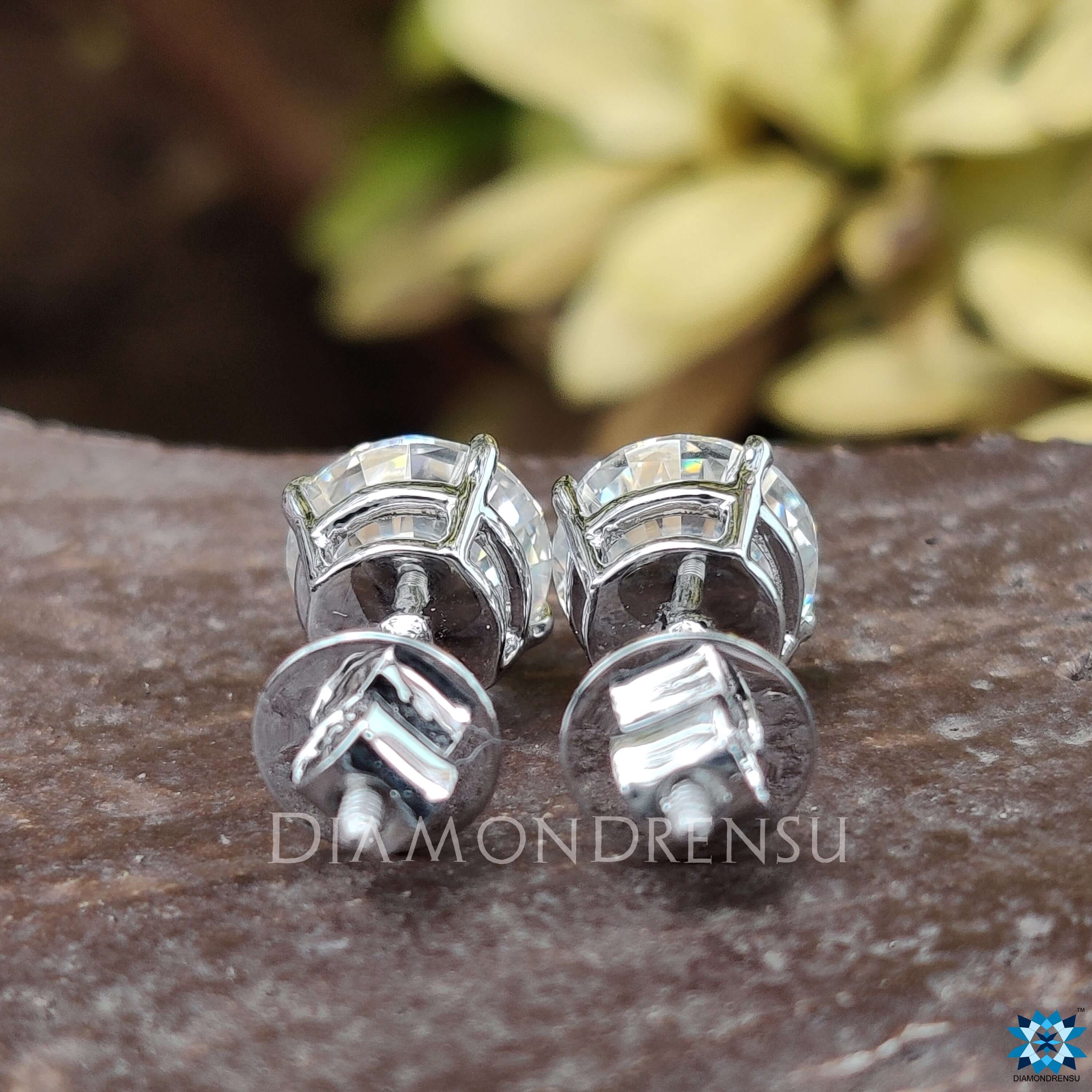 round moissanite diamond earrings