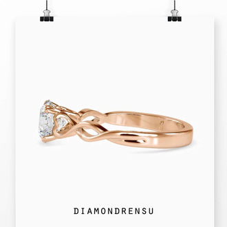 Round cut diamond engagement ring perfect for a timeless proposal.
