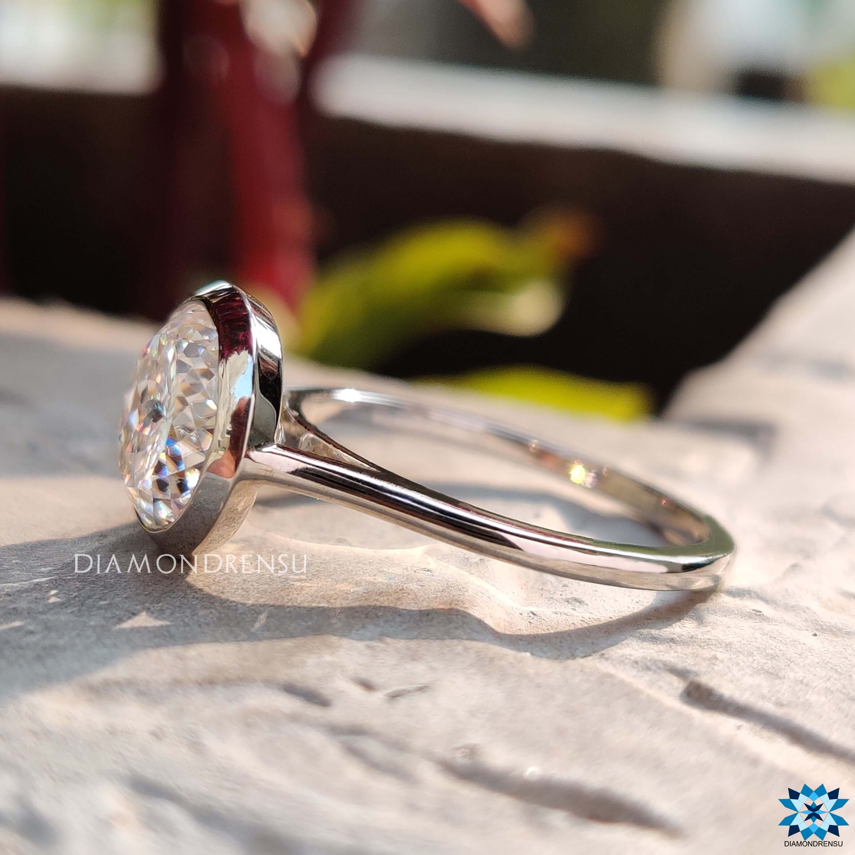 3.00 CT Moissanite Bridal Engagement Ring Set – Solid 14k White Gold, Round Cut, Women's