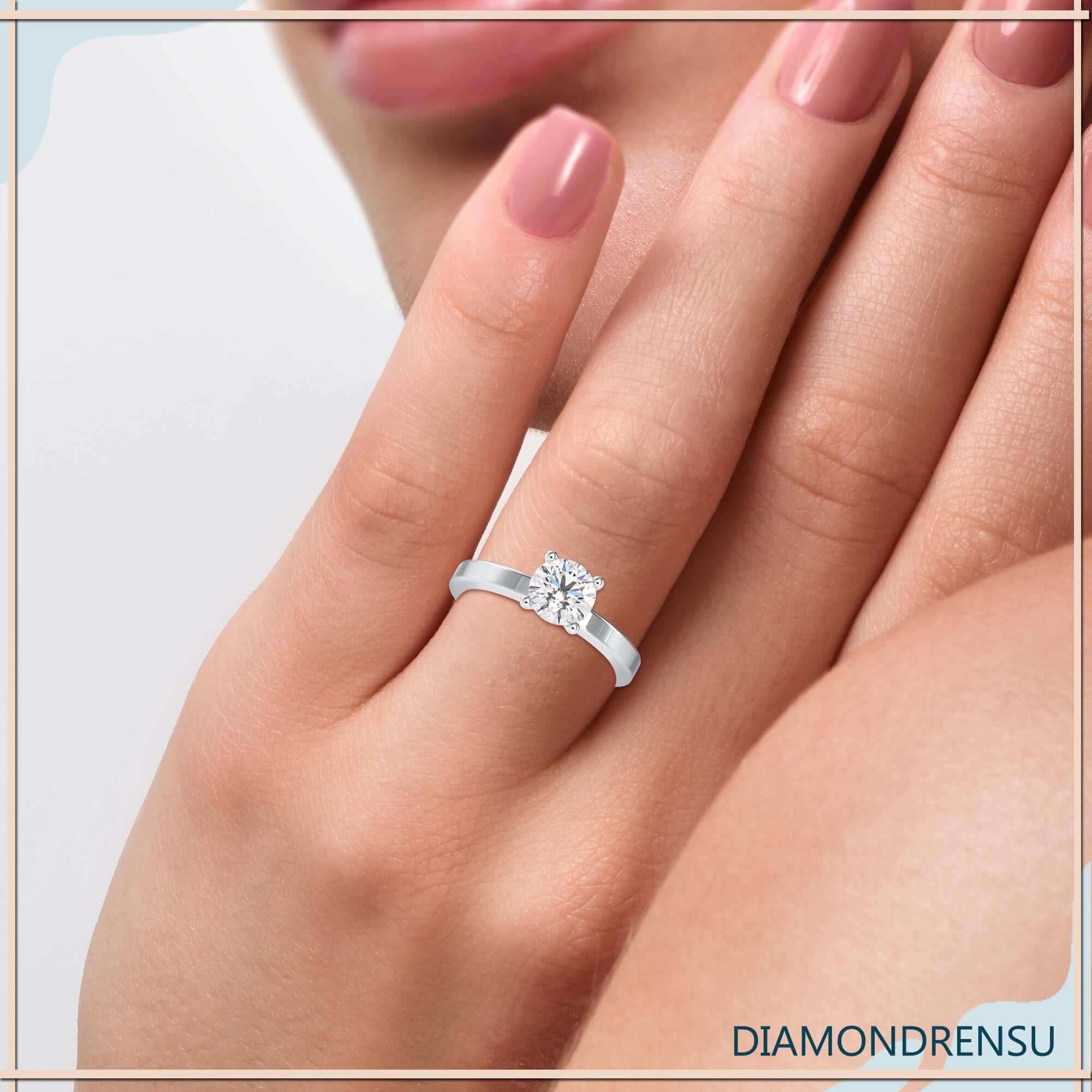 Buy Unique 8.0 MM Round Heart and Arrows Cut Colorless Moissanite Bezel Set  Ring, Solitaire Engagement Ring, Flat Comfort Fit Band, Bridal Set Online  in India - Etsy