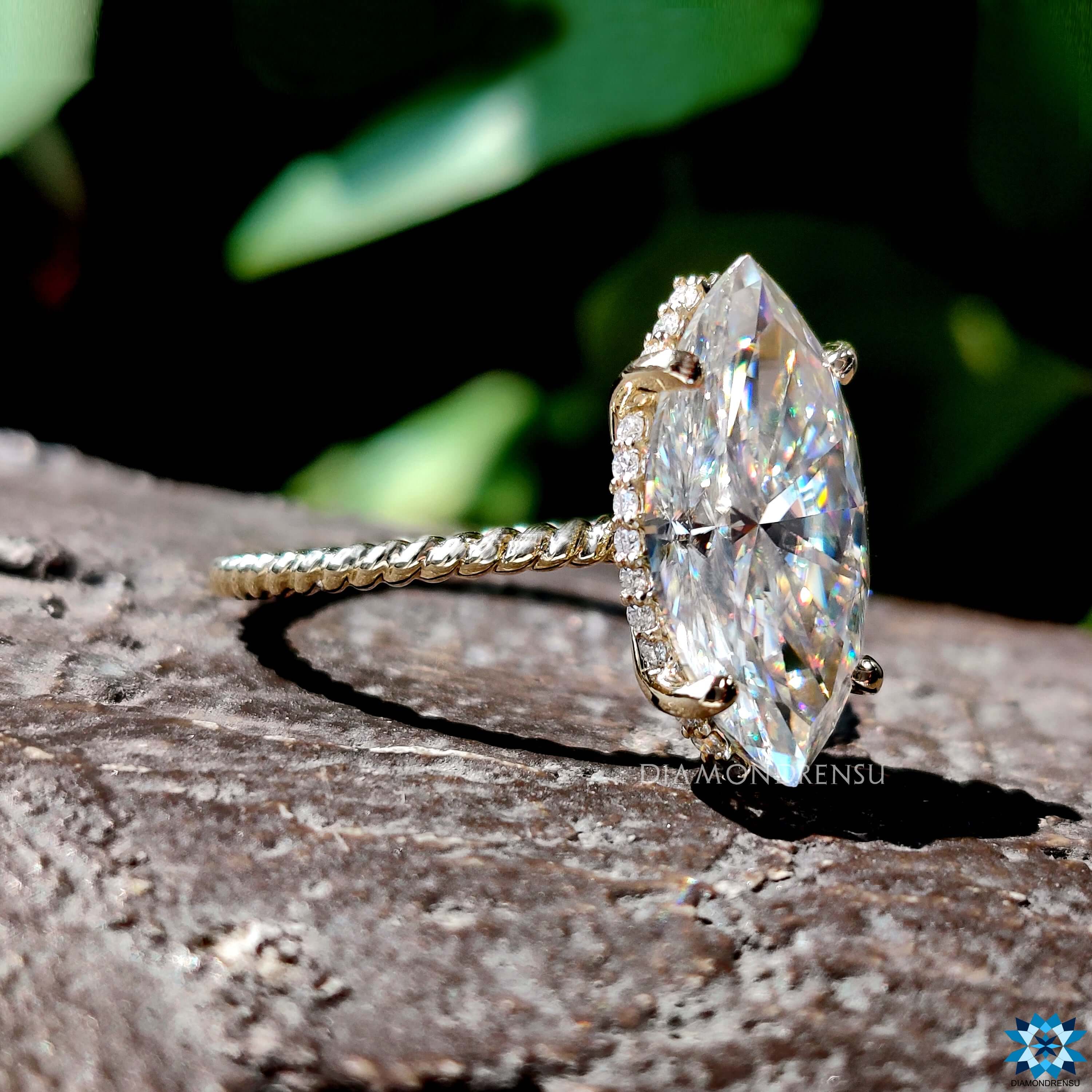 marquise moissanite engagement ring - diamondrensu