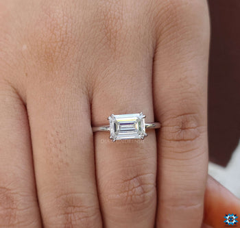 Engagement ring moissanite for a unique and sustainable choice in timeless style.
