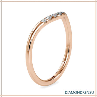 Round diamond band with gold accents, handmade for a custom fit
