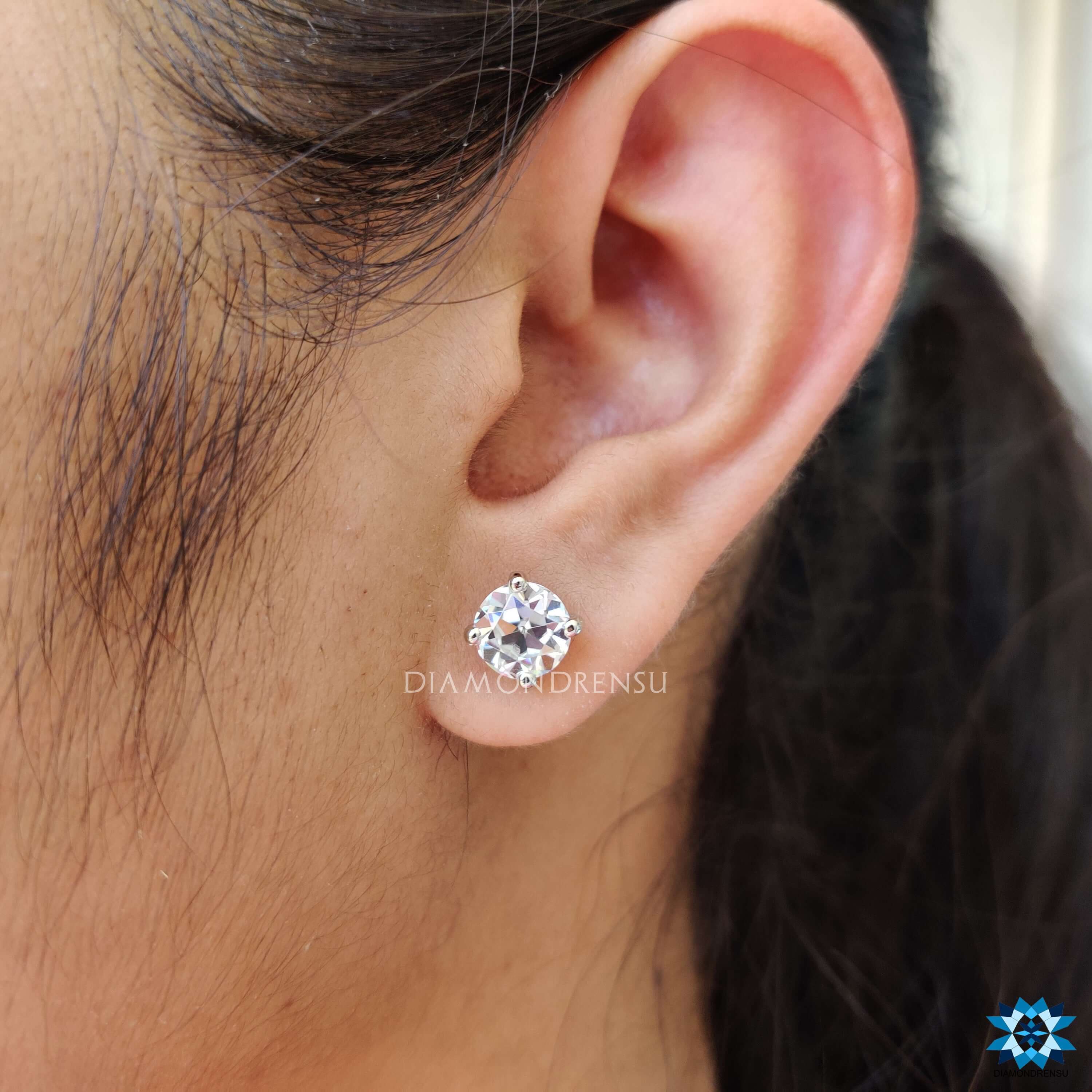 custom moissanite earrings - diamondrensu