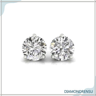 Stunning martini setting diamond earrings crafted with Lab Grown Diamond, IGI certified.

