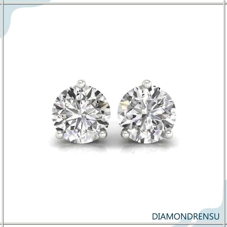 Stunning martini setting diamond earrings crafted with Lab Grown Diamond, IGI certified.
