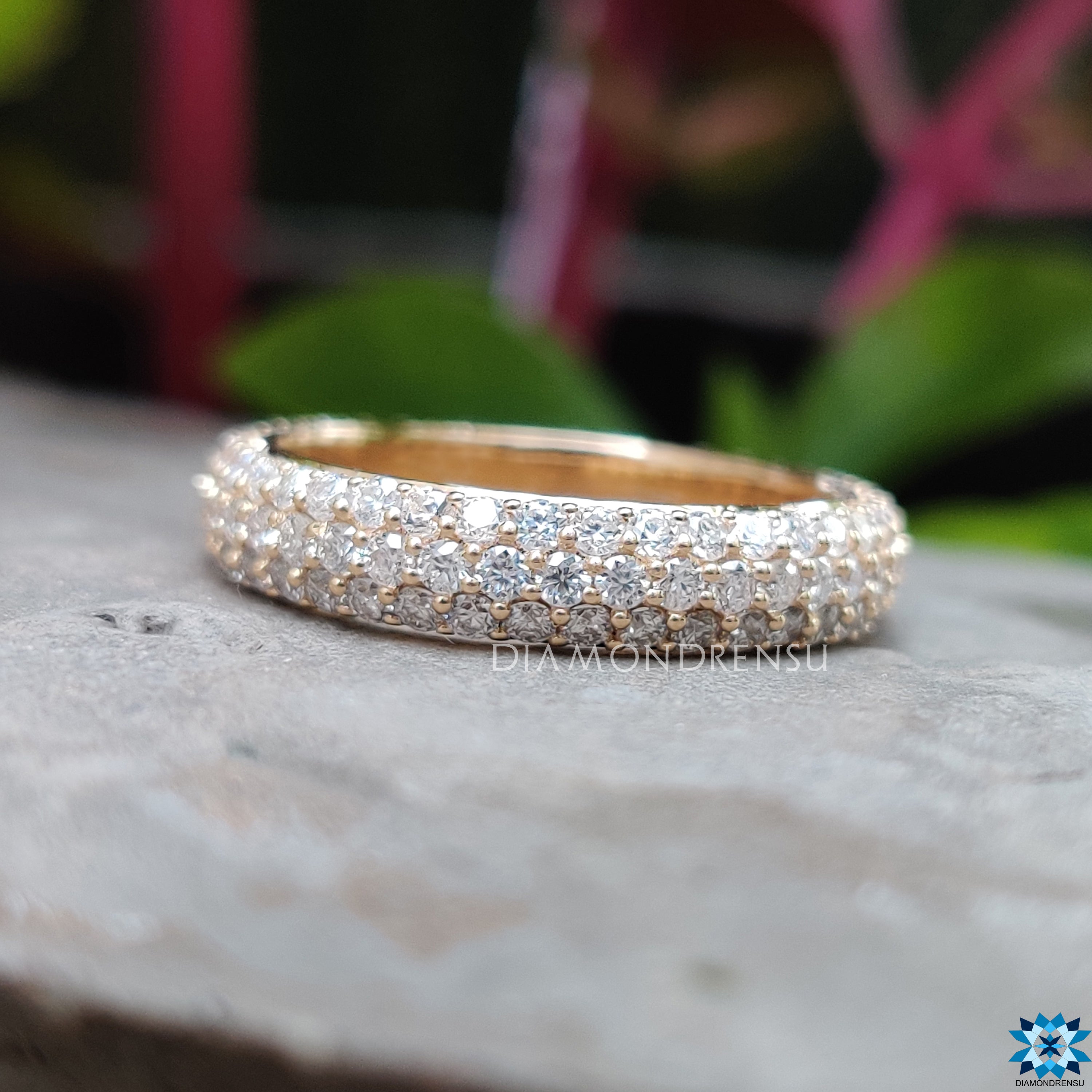 JeenMata Real Round Brilliant Diamond - Micro Pave Set - Vintage Style Engagement  Ring - 10K White Gold - Walmart.com