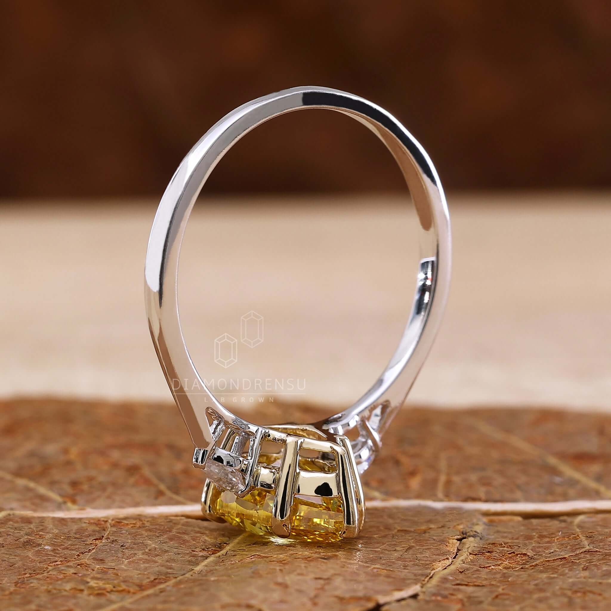 pear lab grown diamond engagement ring
