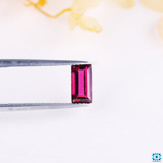 Pink tourmaline emerald cut gemstone 1.24 carat.
