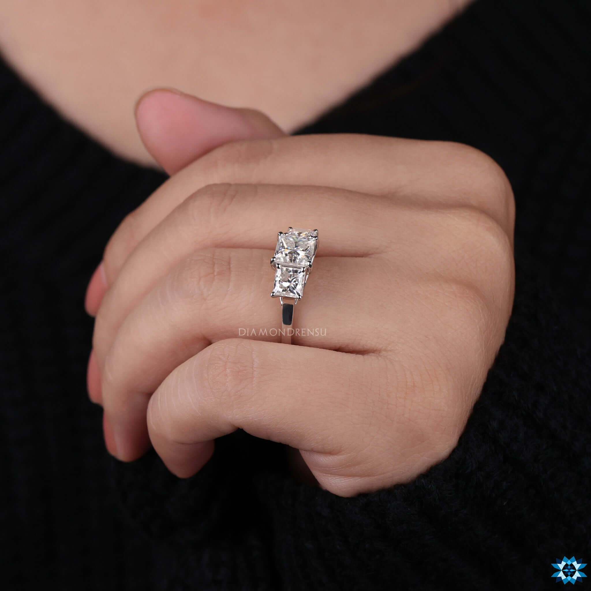 handcrafted moissanite engagement ring