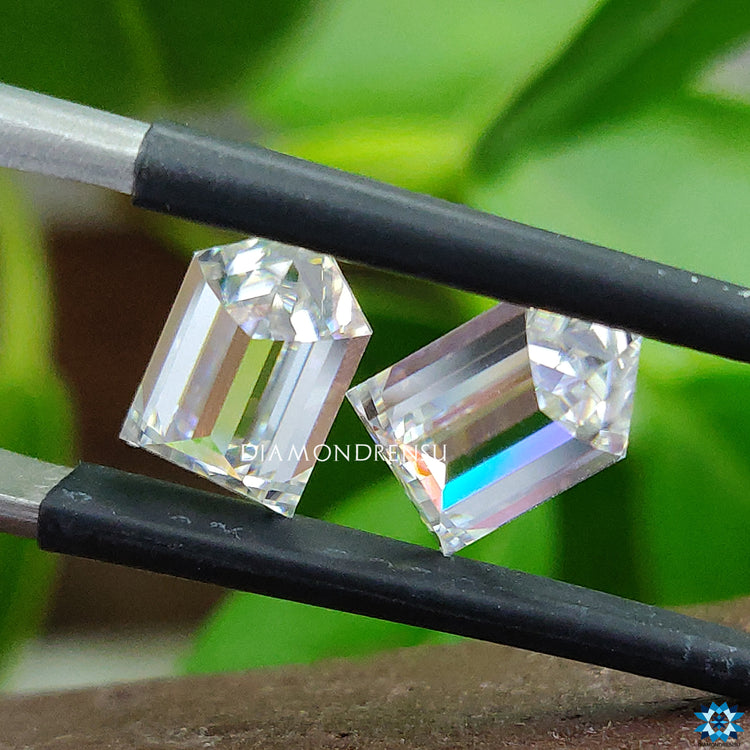Pair moissanite selected for matching settings.

