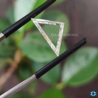 Triangle portrait cut moissanite used for center stones.
