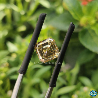 Champagne Asscher Cut available in loose moissanite for custom settings.
