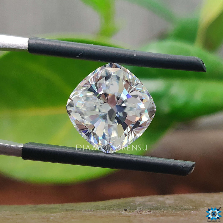 Loose stone shaped as Cushion Cut Moissanite for buyers.
