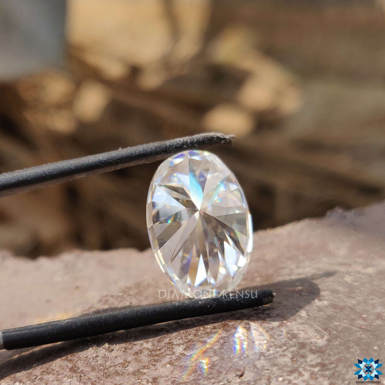 7.94 carat moissanite stone shown as a loose moissanite for custom jewelry settings.
