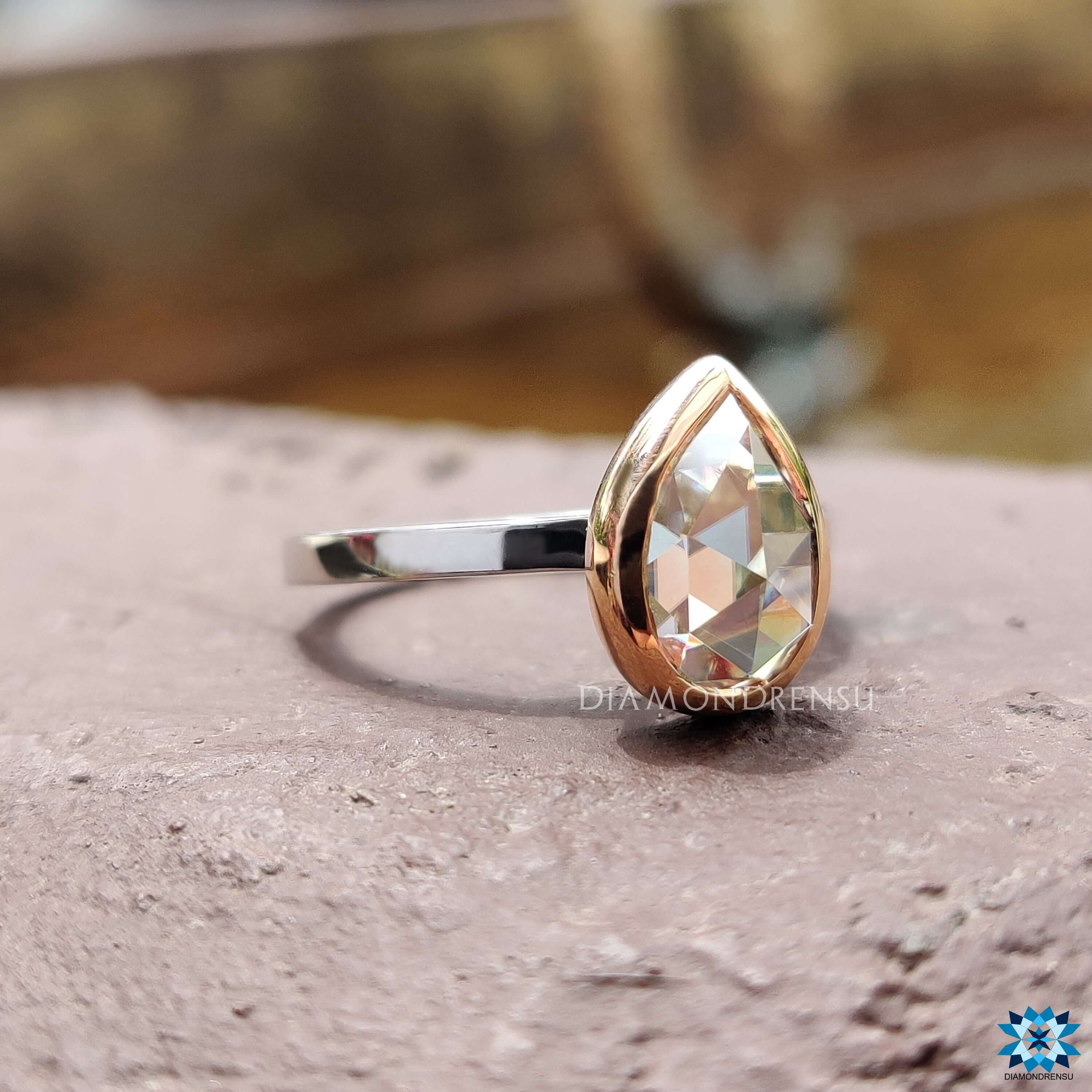 Mackena: Two-Toned Solitaire Engagement Ring with a Thin Band | Ken & Dana  Design