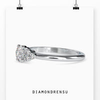 Unique round cut diamond ring with IGI certified lab grown diamond
