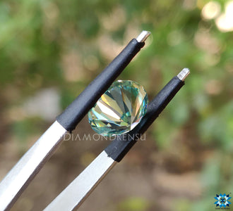 Round brilliant Moissanite featured in earrings using Moissanite loose stones by Diamondrensu.