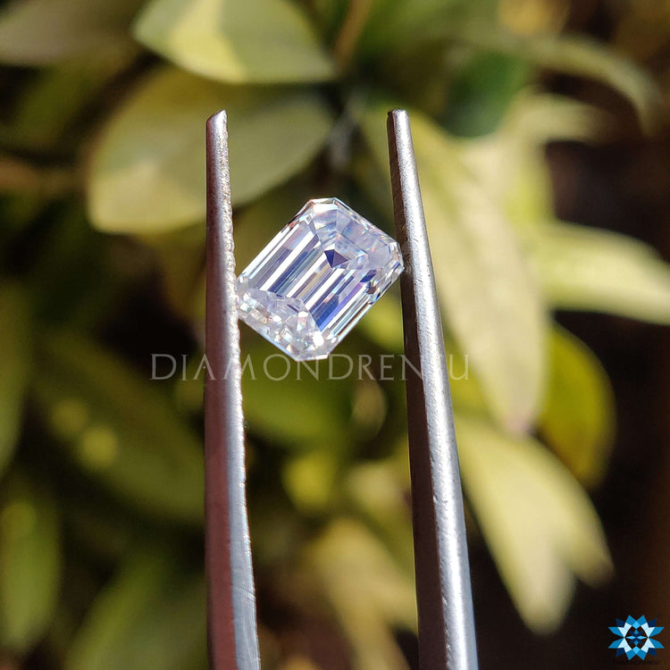 Loose Moissanite stone available in Moissanite emerald cut with detailed craftsmanship.