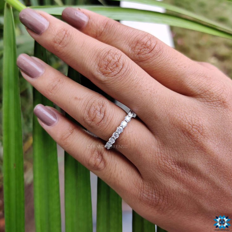 Beautiful Round Trellis Eternity band for a bold statement.