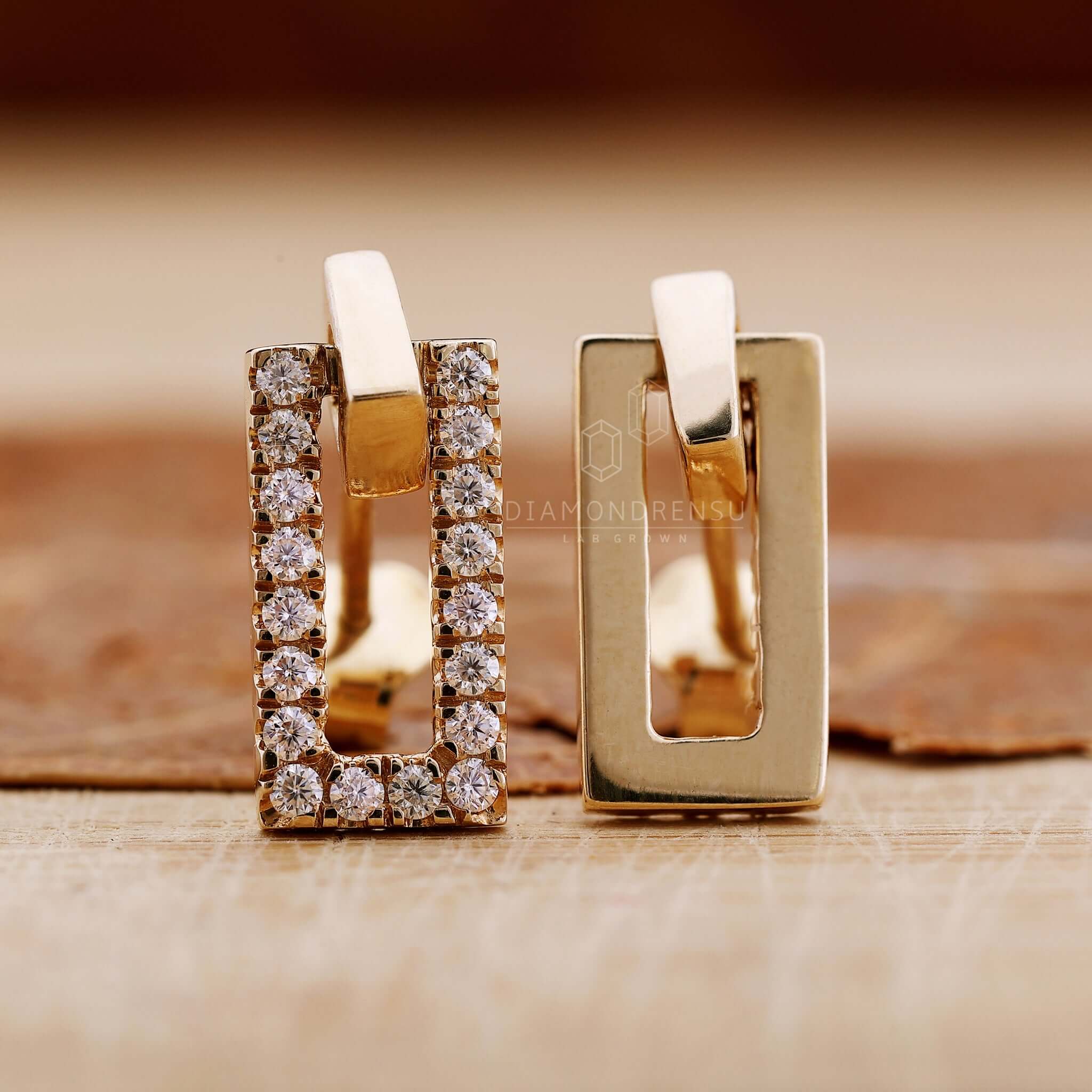 Buy Fashion Jewellery Rectangle Shape Gold Crystal Zirconia Earrings For  Girls And Women Online in Kerala | Tootwo