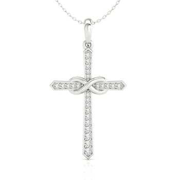 The cross chain offers a stylish and classic design.
