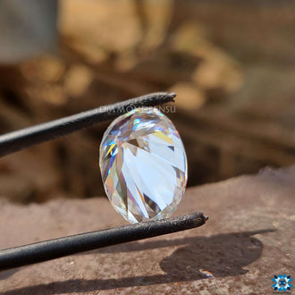 7.94 carat moissanite stone shown from Diamondresnu collection as a loose moissanite piece.
