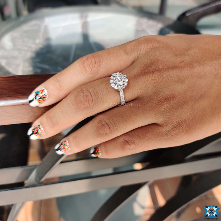 halo moissanite ring