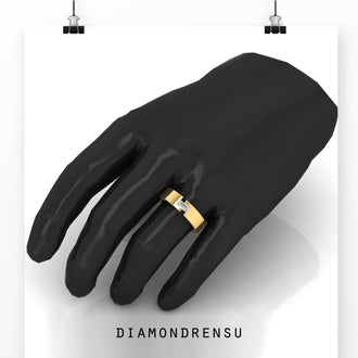 Baguette cut wedding band crafted for a sleek and modern look.
