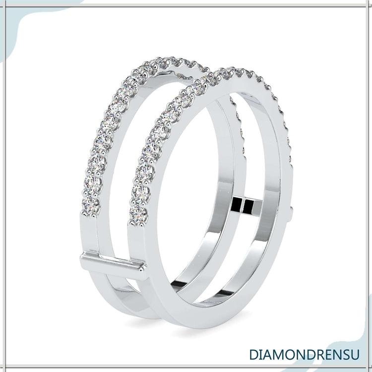 Half eternity wedding band with lab grown diamond, IGI certified
