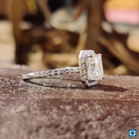 Stunning Princess Cut Moissanite Engagement Ring in a luxurious setting.