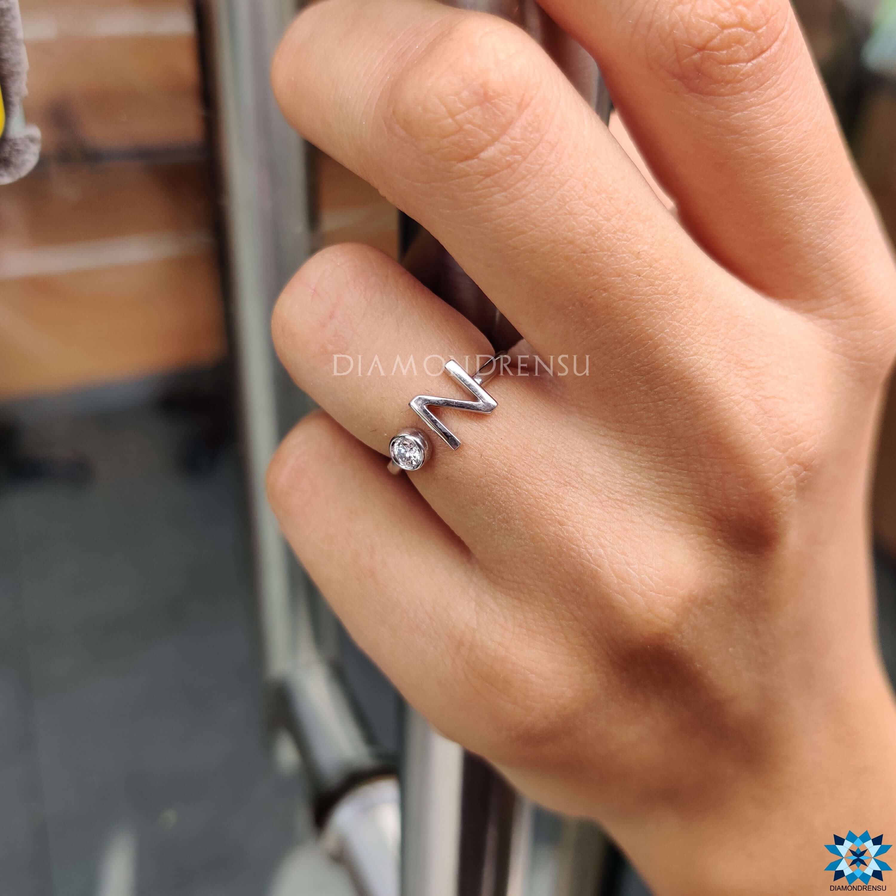 Silver Cursive Initial Ring Jewelry – MadebyMelania