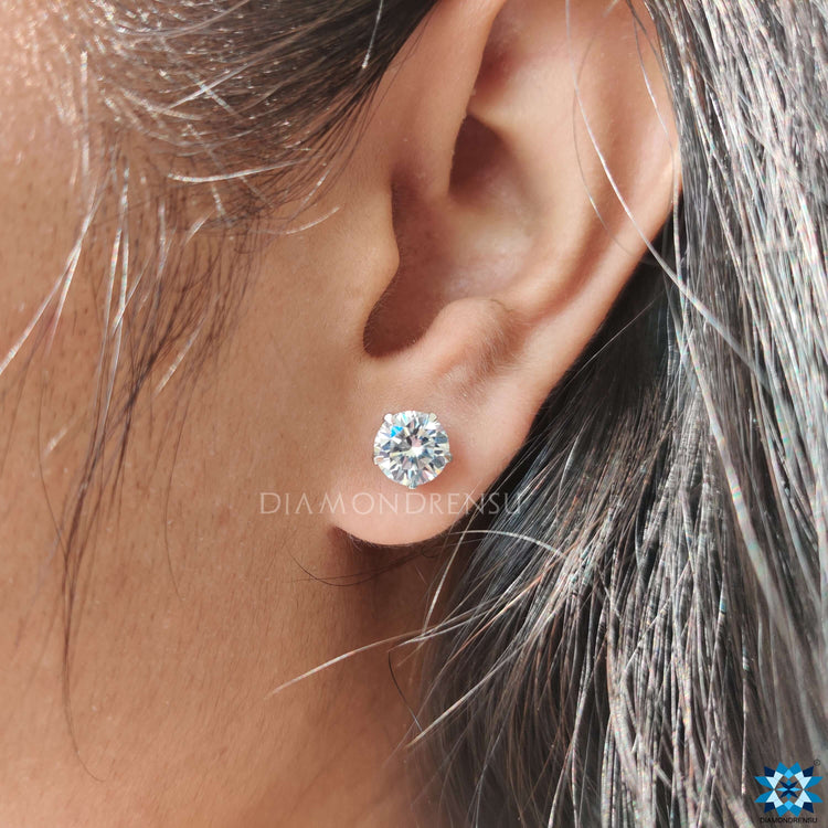 round moissanite earrings
