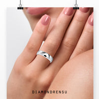 Simple women's wedding band in white gold with a sleek comfort band style.
