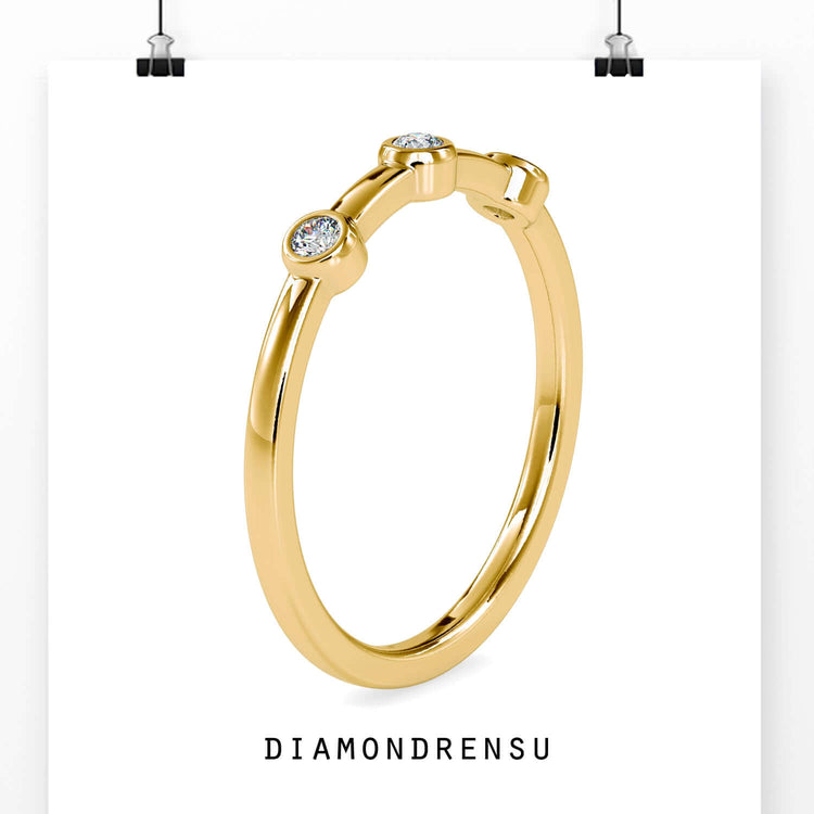 Round diamond band in a bezel setting, perfect for eternity bands
